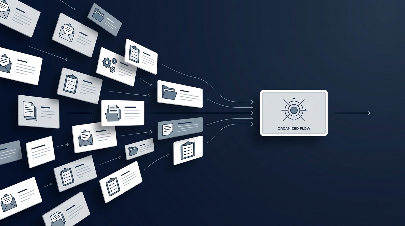 業務フローを整理しながら設計するイメージ